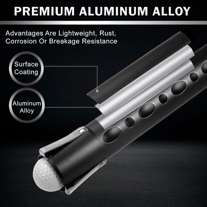 Nogcay Golf Ball Picker Upper Aluminium Alloy Golf Ball Retriever Shag Tube, Golf Ball Shagger Holds 20 Golf Balls Retriever Tool Golf Ball Collector, Blue/Black - Image 2